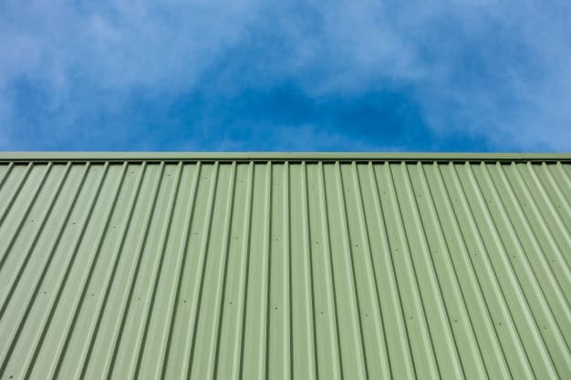 Example of a completed aluminium long span roofing sheet installation